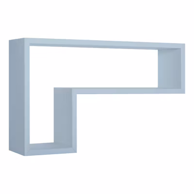 Étagère murale, meuble de salle de bain, étagère murale, étagère fixée au mur, bleu Baltique, 61x37x15,5 cm – Format Lettre