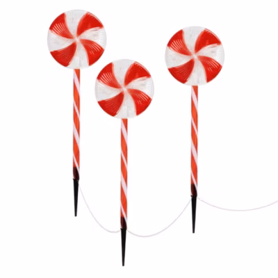 3x Guirlande lumineuse 60 LED blanc chaud décoration de chemin lollipop de Noel
