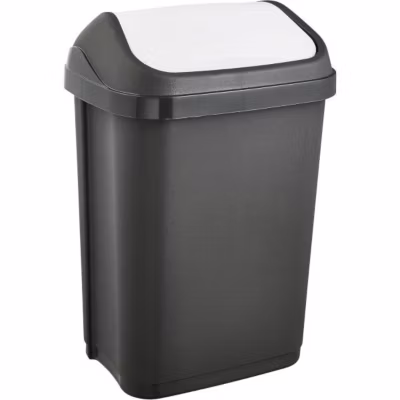 Poubelle en plastique à couvercle basculant 10 litres – Gris Foncé