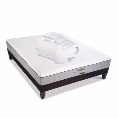 Pack anti punaise Amboise 90×190 cm Matelas Mousse + Sommier Bois + Accessoires