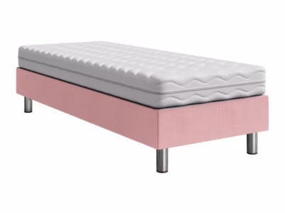 Lit continental Logan 101, Unique, Rose, Tissu, Disponible