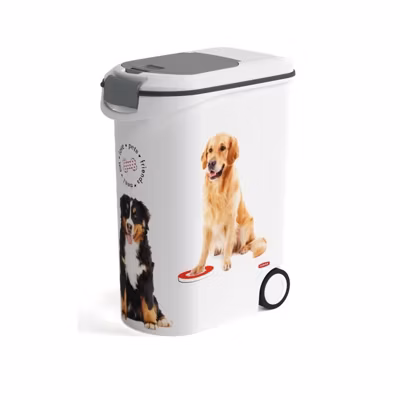 CURVER Conteneur a croquettes Love pets 20 Kg – Blanc – Pour chien