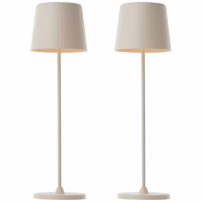 KAAMI lot de 2 lampes extérieures LED intégrée 2W beige 310 lumen 3000 kelvin  IP44