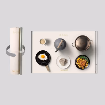 BELDEKO Chauffe-Plat Électrique Souple Enroulable – 3 Niveaux de Température – Minuteur Programmable jusqu&rsquo;à 4 Heures