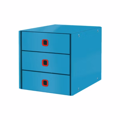 Bloc de classement en Carton robuste avec 3 tiroirs – Bleu
