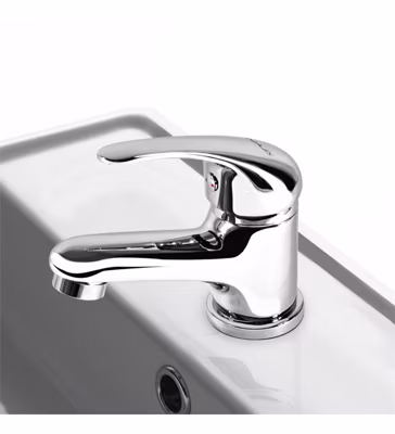 Robinet mitigeur de lavabo bas en laiton chrome avec systeme vidage
