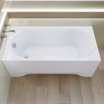 Baignoire rectangulaire 160 x 70 GRACJA acrylique blanc + avec Tablier + Pieds + Vidage à chromé