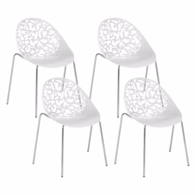 Lot de 4 chaises de salle à manger MUMFORD Blanc