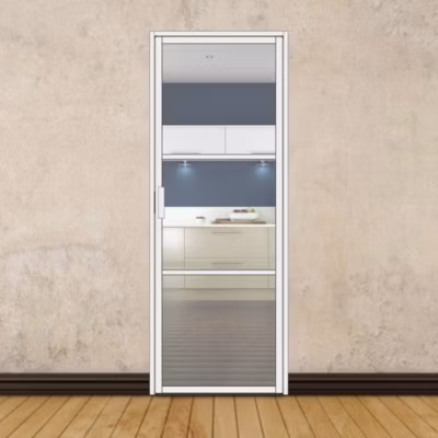 Porte battante blanche H 2040 x L 730 mm – 3 verres clairs horizontaux