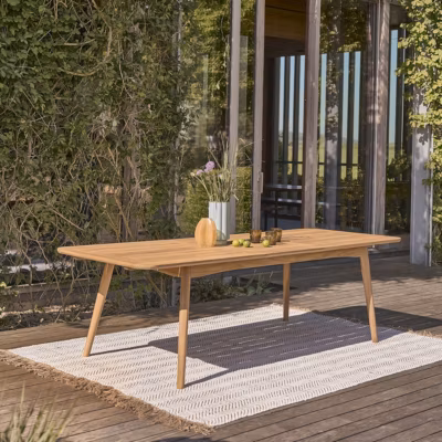 Table de jardin en teck massif extensible 6/8 places