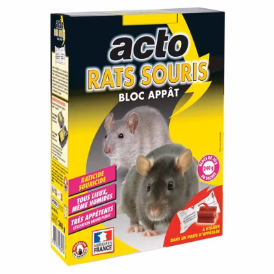 Bloc appât rats et souris 240g – ACTO – HYDRO7