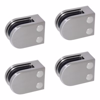 4 x Pince à verre plate modèle 05 – Ep. verre 11,52 mm – Inox 316 brossé GR320