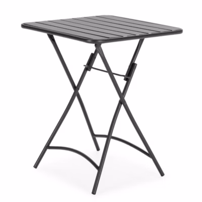 Table de jardin pliante Perla en métal noir