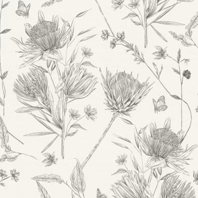 Profhome 394272-GU Papier peint floral légèrement texturé mat 5,33 m2