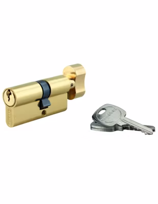 Cylindre STD à bouton 40B x 50 mm anti-arrachement, laiton, 3 clés – THIRARD