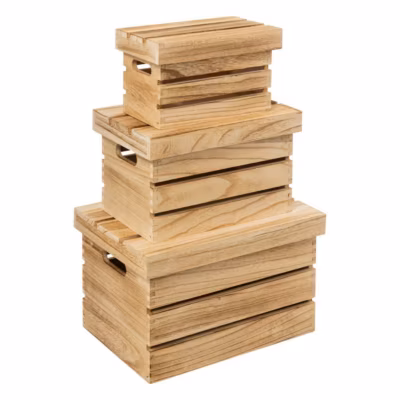 3 boîtes de rangement en bois Cagette – 5Five
