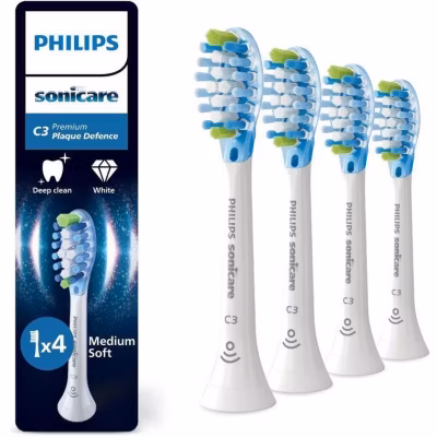 Têtes de brosse Philips HX9044 87 C3 Premium Plaque Defence lot de 4 blanc