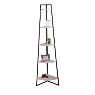 Etagère dangle 5 niveaux collection HOLBORN  Style industriel, coloris chene et noir
