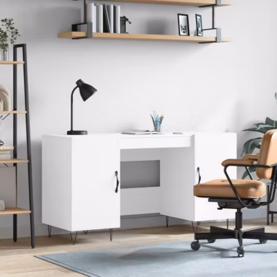 vidaXL Bureau blanc 140x50x75 cm bois d&rsquo;ingénierie 829540