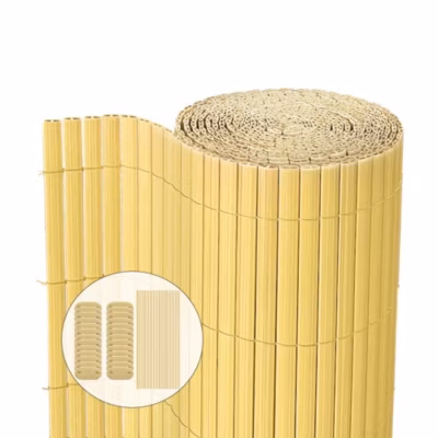 Canisse PVC brise vue ultra renforce avec attaches de fixation 80x500cm beige VOUNOT