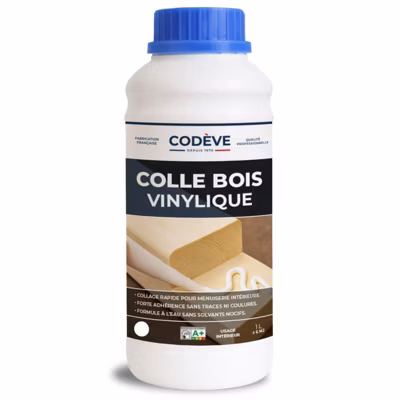 Colle Vinylique – 1 L   – Codeve Bois – Pour L&rsquo;assemblage Sous Abri D&rsquo;un Bois Massif, Dérivé, Stratifié Ou Composite.