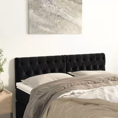 vidaXL 2x Têtes de Lit Meubles de Chambre à Coucher Accessoires de Lit Simple Têtes de Cadre de Lit Intérieur Noir 346350