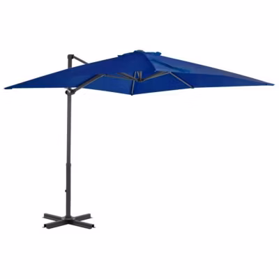 vidaXL Parasol déporté et mât en aluminium Bleu azuré 250×250 cm