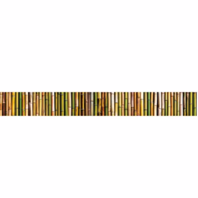 Frise adhésive Bambou 15 cm X 300 cm, décorative autocollante, motif tiges multicolores collées.