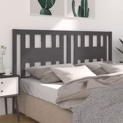 vidaXL Tête de lit Gris 166x4x100 cm Bois massif de pin 818682