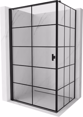 Mexen Mist-B cabine de douche pivotante gauche 80 x 70 cm, grille noire, noire – 8A2T-080-070-70-77-L