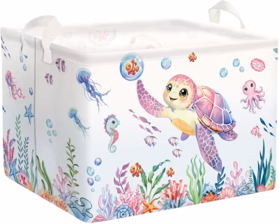 Panier de rangement enfant Tortue Marine 36L