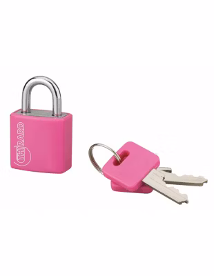 Cadenas à clé Maxium Color Rose, intérieur, aluminium, 20mm, 2 clés – THIRARD