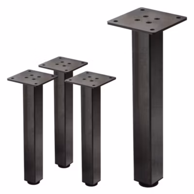Lot de 4 pieds de table ML-Design H30 cm en acier industriel profil 4×4 cm I-design à vis réglables