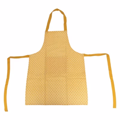 Tablier imprimé Paty – jaune ocre – coton 60×80 cm – Atmosphera