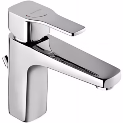 Mitigeur pour lavabo ou vasque bec long SANINDUSA Advance chromé avec systèmes Cold Open et Écospot livré avec vidage à tirette