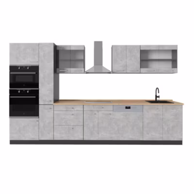 Vicco Cuisine Béton/Anthracite 350cm sans PT