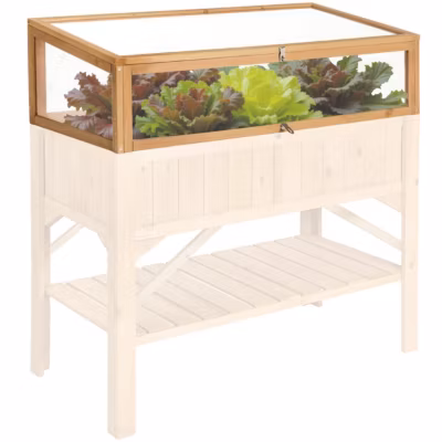 Serre châssis de jardin pour carré potager bois de pin imprégné marron