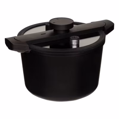 Cocotte basse pression 6L en aluminium – Noir- 5five