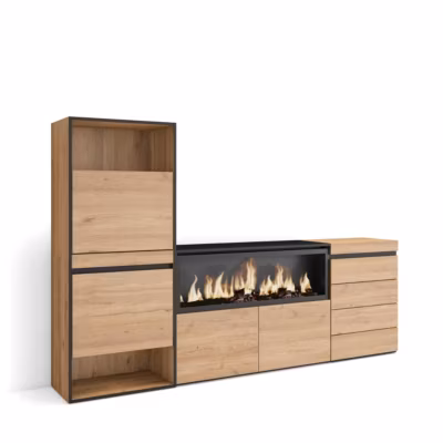 Meuble à chaussures 224x35x145cm feu led xxl commode buffet chêne