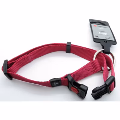 Collier Ziggi rouge cerise 40 -55 cm. 20 MM . taille M. pour chien.