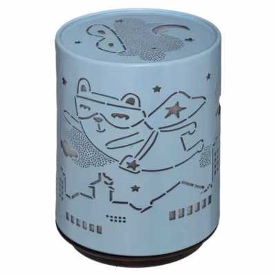Veilleuse enfant LED Push – métal – H11 cm – Bleu ourson- Atmosphera