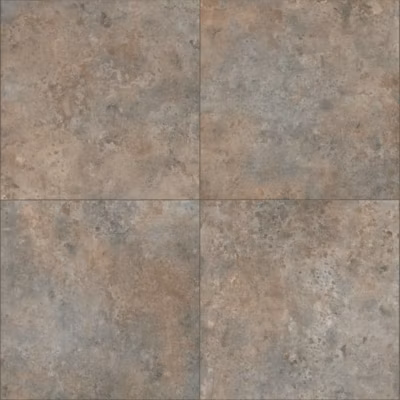 Sol Vinyle effet Carrelage métal – Rouille – Rouleau de 3m x 4m