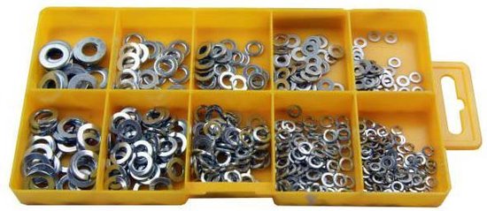 Assortiment de rondelles / anneaux élastiques 500 pièces dans une boîte d&rsquo;assortiment
