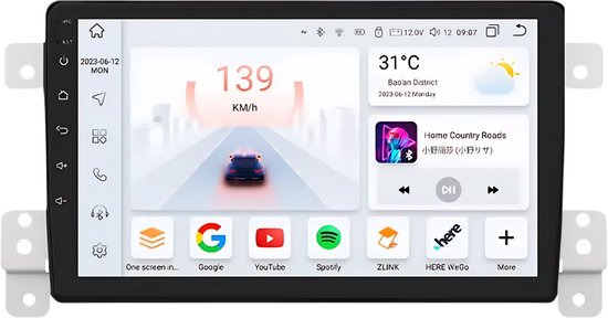Autoradio avec Bluetooth – Carplay – Pour Suzuki Grand Vitara 3 (2005-2015) – Compatible avec Apple et Android – Stéréo – Navigation – Système de navigation automobile – 3 Go 32 Go