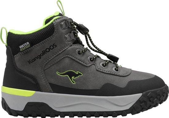 Baskets montantes unisexes pour enfants KangaROOS K-NB VIVI RV avec doublure chaude Gris acier/Limetta