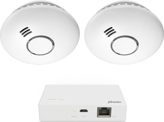 Alecto SMART-SMOKE10 DUO Détecteur de fumée Smart Zigbee – Notification push – Alarme Extra forte> 85 dB