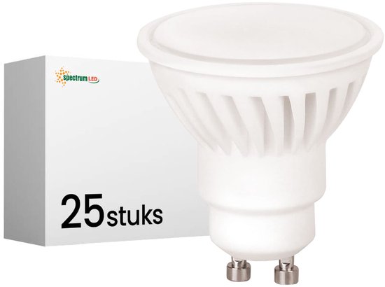 Ampoule LED Spectrum GU10 10W – 230V – 910 Lumen – 3000K Blanc Chaud – Lumière agréable – Économe en énergie – 25 pièces