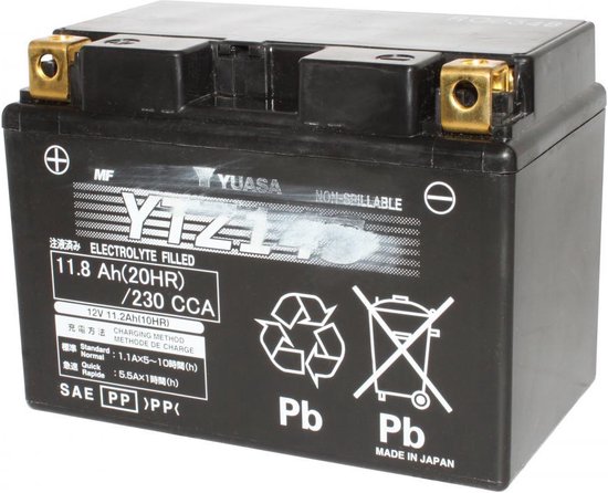 Batterie SLA Yuasa pour Moto Yamaha 1000 Fz1 Fazer N/S 2006 à 2015 YTZ14-S / 12V 11.2Ah Neuf