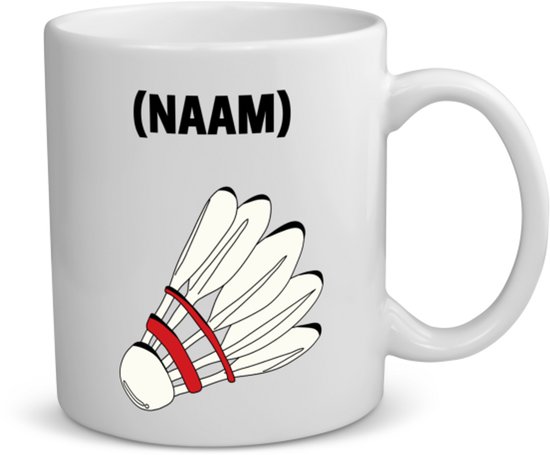 Akyol – Tasse à café badminton avec eigen naam – Tasse à thé – Badminton – Joueur de badminton – Sport – Capacité 350 ml