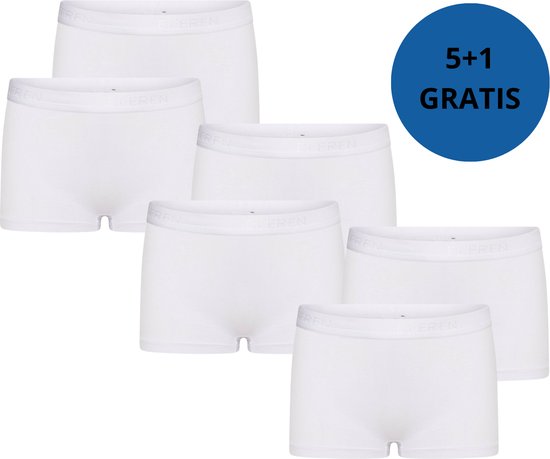Beeren bodywear Boxer Filles Comfort Feeling, lot de 6, Wit, taille 122/128